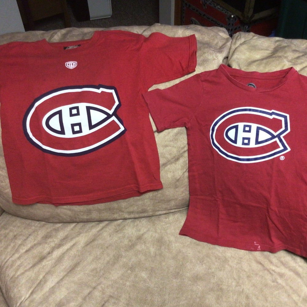 NHL 2 childrens Montreal Canadiens tshirts